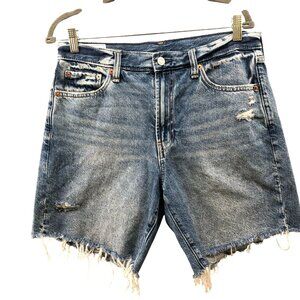 Gap Loose Bermuda Denim Shorts Womens 29 / 8 Blue Mid Rise Cutoff Medium Wash